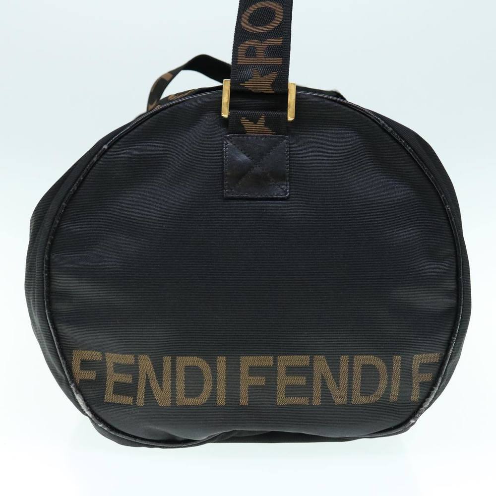 FENDI Boston Bag Nylon 2way Black Brown Auth bs11573 - Picture 3 of 16